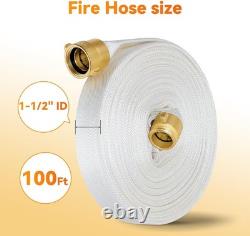 100FT x1.5 Fire Hose NST NH Brass Couplings