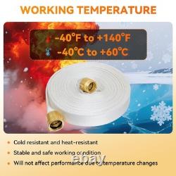 100 FT Fire Hose with Brass Couplings & Nozzle, 430 PSI, Garden Irrigation