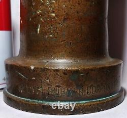 14 MACHINE AGE NY texas hewitt rubber corp bronze fire hose nozzle steampunk