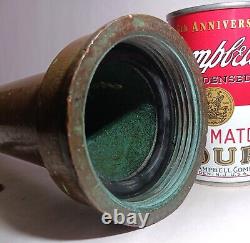 14 MACHINE AGE NY texas hewitt rubber corp bronze fire hose nozzle steampunk