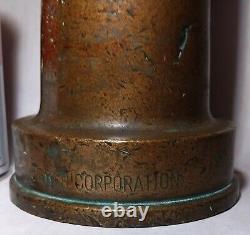 14 MACHINE AGE NY texas hewitt rubber corp bronze fire hose nozzle steampunk