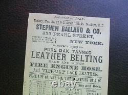 1898 (5) Nott, Ballard Eureka Fire Engine Leather Hose PRICES, letterhead. Card lot