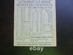 1898 (5) Nott, Ballard Eureka Fire Engine Leather Hose PRICES, letterhead. Card lot
