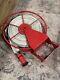 18 Antique Vintage Red Fire Hose Reel With Hose