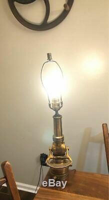 1917 FIREMAN Brass Fire Hose Nozzle ELKHART HEART LAMP ELK