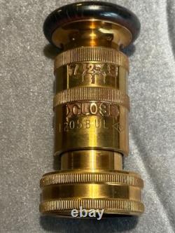 1948 Elkhart Brass Vintage 3LB. Solid Brass Fire Nozzle 742-48SM Beautiful Piece