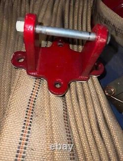 1950's Antique W. D. Allen 50' Fire Hose 12 Brass Nozzel Brooklyn Tenement