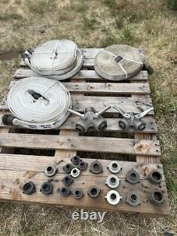 (1) 1 1/2 Fire Hose (3) 1 Fire Hose, 2 Forester Nozzles, Reducers & Gated Wyes