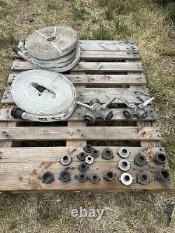 (1) 1 1/2 Fire Hose (3) 1 Fire Hose, 2 Forester Nozzles, Reducers & Gated Wyes