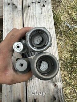 (1) 1 1/2 Fire Hose (3) 1 Fire Hose, 2 Forester Nozzles, Reducers & Gated Wyes