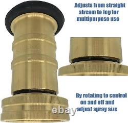 1-1/2 Brass Fire Hose Spray Nozzle 85 gpm Heavy Duty Industrial