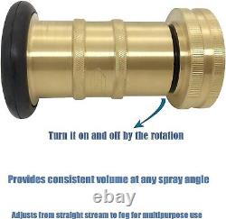 1-1/2 Brass Fire Hose Spray Nozzle 85 gpm Heavy Duty Industrial