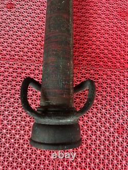 25.5 Fire Department Water Nozzel Hose Coil Wrapped Brass Firefighter Handle