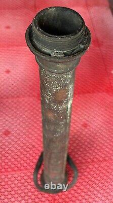 25.5 Fire Department Water Nozzel Hose Coil Wrapped Brass Firefighter Handle