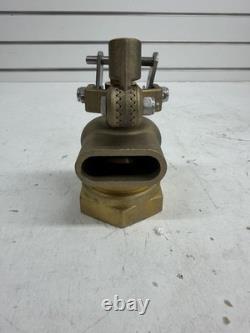 2 Brass Industrial Fire Hose Nozzle Ball Valve Flat Fan Spray NH/NST Heavy Duty