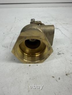 2 Brass Industrial Fire Hose Nozzle Ball Valve Flat Fan Spray NH/NST Heavy Duty
