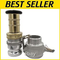 2 NPSH Brass Fire Hose Nozzle with 2 Aluminum Camlock Fittings Heavy-Duty