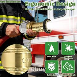 2 NPSH Brass Industrial Fire Hose Nozzle with 2 X Aluminum 2 Inch Camlock Fitti