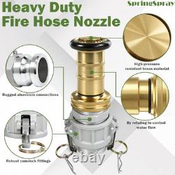 2 NPSH Brass Industrial Fire Hose Nozzle with 2 X Aluminum 2 Inch Camlock Fitti