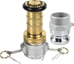 2 NPSH Brass Industrial Fire Hose Nozzle with 2 X Aluminum 2 Inch Camlock Fitti