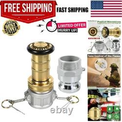 2 NPSH Brass Industrial Fire Hose Nozzle with 2 x Aluminum 2 inch Camlock Fi