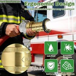 2 NPSH Brass Industrial Fire Hose Nozzle with 2 x Aluminum 2 inch Camlock Fi
