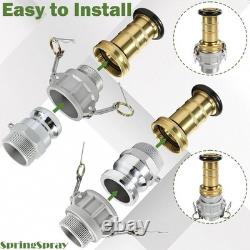 2 NPSH Brass Industrial Fire Hose Nozzle with 2 x Aluminum 2 inch Camlock Fi