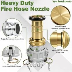 2 NPSH Brass Industrial Fire Hose Nozzle with 2 x Aluminum 2 inch Camlock Fi