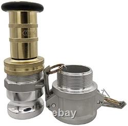 2 NPSH Brass Industrial Fire Hose Nozzle with 2 x Brass with 2x Camlocks