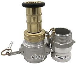 2 NPSH Brass Industrial Fire Hose Nozzle with 2 x Brass with 2x Camlocks