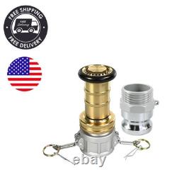 2 NPSH Heavy-Duty Fire Hose Nozzle with Aluminum Camlock, High Pressure 100 PSI
