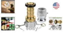 2 NPSH Heavy-Duty Fire Hose Nozzle with Aluminum Camlock, High Pressure 100 PSI