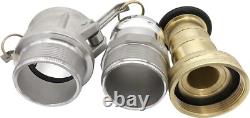 2 NPSH Threads Brass Industrial Fire Hose Nozzle 2 Camlock Fittings Fog Nozzle