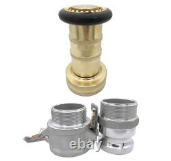 2 NPSH Threads Brass Industrial Fire Hose Nozzle 2 Camlock Fittings Fog Nozzle