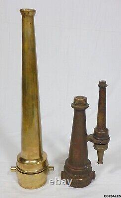 2 Vintage Brass Fire Nozzles Forestry Service & Polished