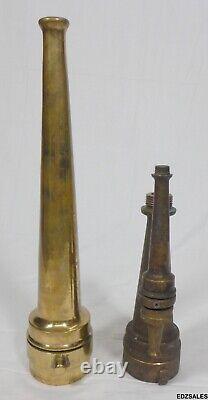 2 Vintage Brass Fire Nozzles Forestry Service & Polished