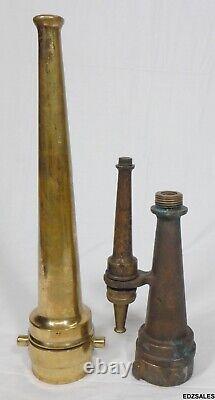 2 Vintage Brass Fire Nozzles Forestry Service & Polished