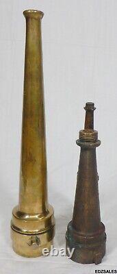 2 Vintage Brass Fire Nozzles Forestry Service & Polished