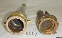 2 Vintage Brass Fire Nozzles Forestry Service & Polished