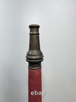 2 Vintage UNDERWRITERS Wrapped Brass Fire Hose Playpipe With Nozzle 30 inches