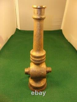 #2 of 2, VTG ANTIQUE BRASS COLT 9.5 FIRE FIGHTING HOSE NOZZLE, YOLK HANDLE