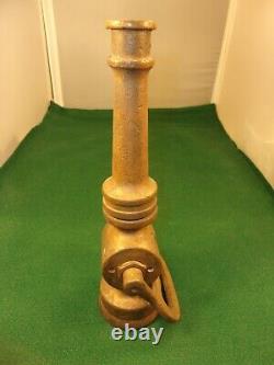 #2 of 2, VTG ANTIQUE BRASS COLT 9.5 FIRE FIGHTING HOSE NOZZLE, YOLK HANDLE