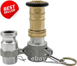 2in Brass Fire Hose Nozzle NPSH NPT Jet Fog Spray Aluminum Fittings US