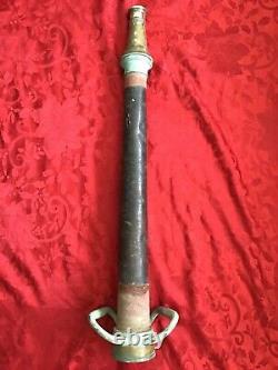 30 WH Salisbury & Co Brass/Steel Wrapped Fire Hose Nozzle 7-28 for Restoration