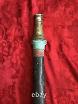 30 WH Salisbury & Co Brass/Steel Wrapped Fire Hose Nozzle 7-28 for Restoration