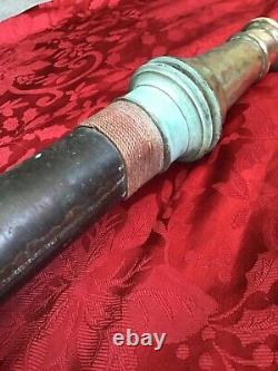 30 WH Salisbury & Co Brass/Steel Wrapped Fire Hose Nozzle 7-28 for Restoration