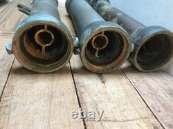 3 Large Vintage Elkhart Firehose Nozzle 23 1/2 long 1.5000 Patina Verdigris