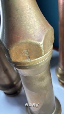 4 Vintage Copper and Brass fire hose nozzles