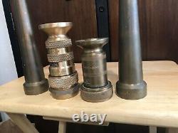 4 Vintage Fire Hose Nozzles, Elkhart And Allen Co. Super Buy