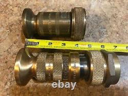 4 Vintage Fire Hose Nozzles, Elkhart And Allen Co. Super Buy